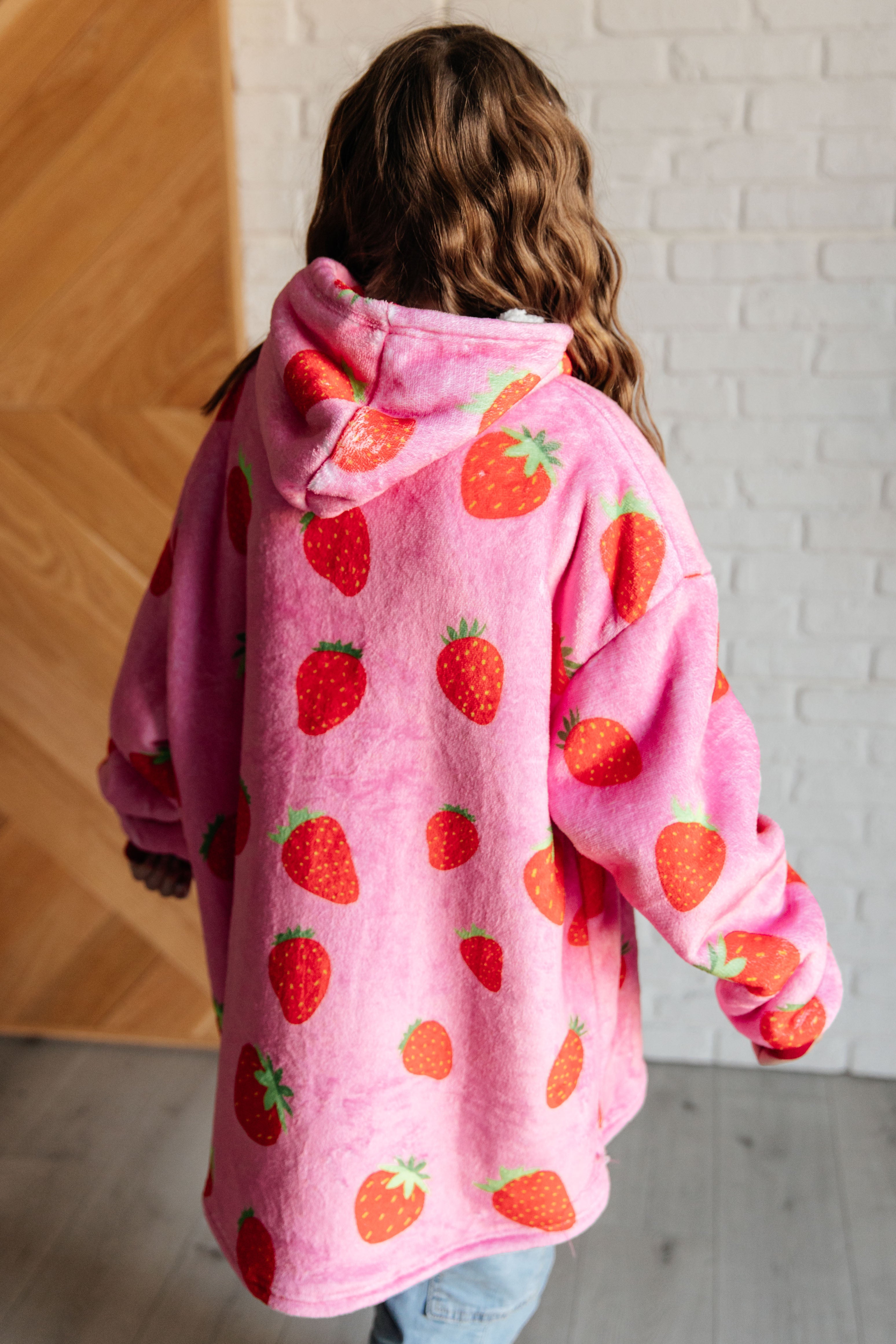 Kids Oversized Hoodie Blanket in Strawberry-Layers-Stay Foxy Boutique, Florissant, Missouri