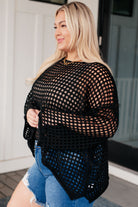 Ask Anyway Fishnet Sweater-Tops-Stay Foxy Boutique, Florissant, Missouri