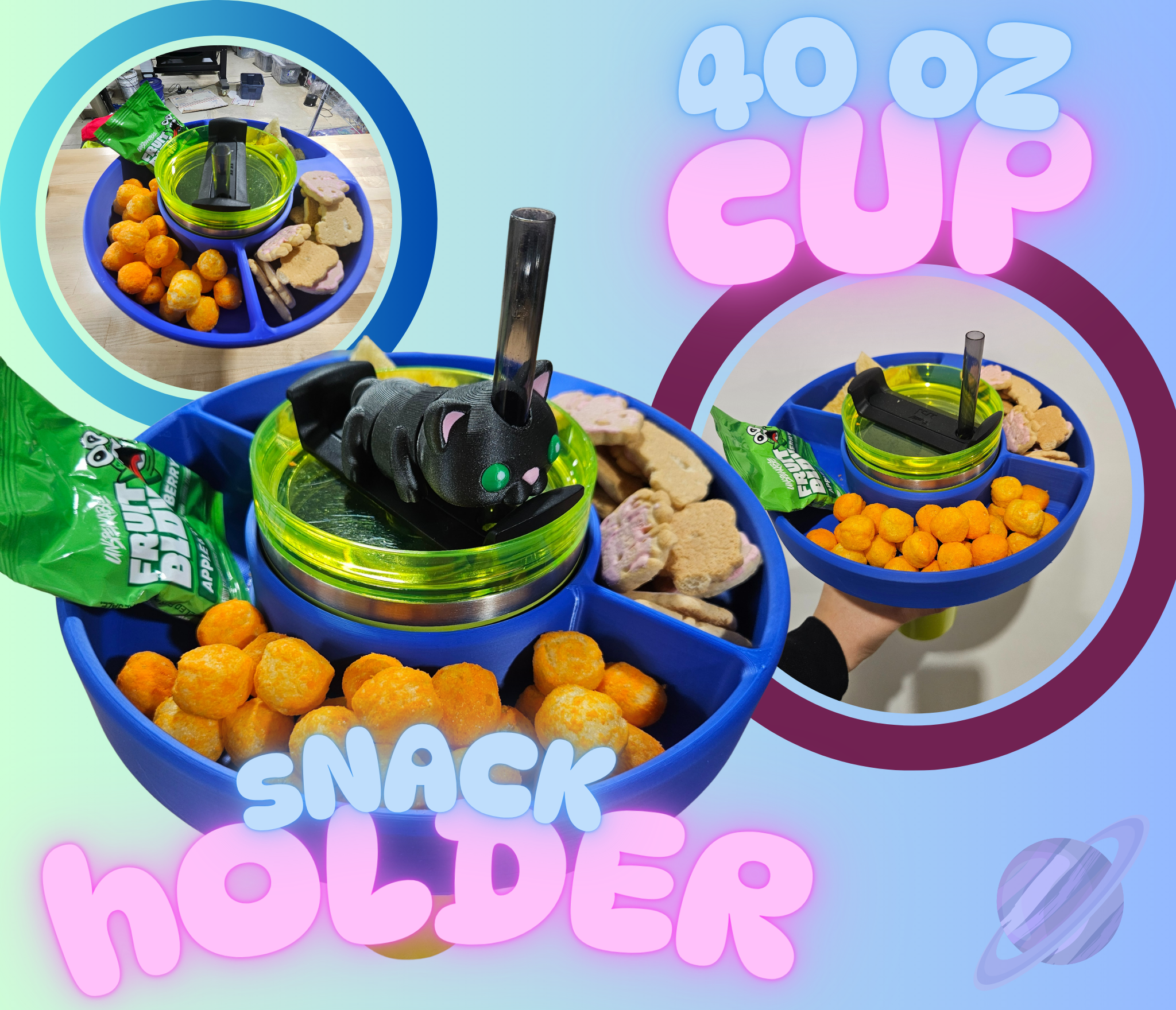 3D PRINTED 40 OZ CUP SNACK TRAY-Stay Foxy Boutique, Florissant, Missouri