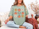Pumpkin Flowers Retro Graphic Shirt-Womens-Stay Foxy Boutique, Florissant, Missouri