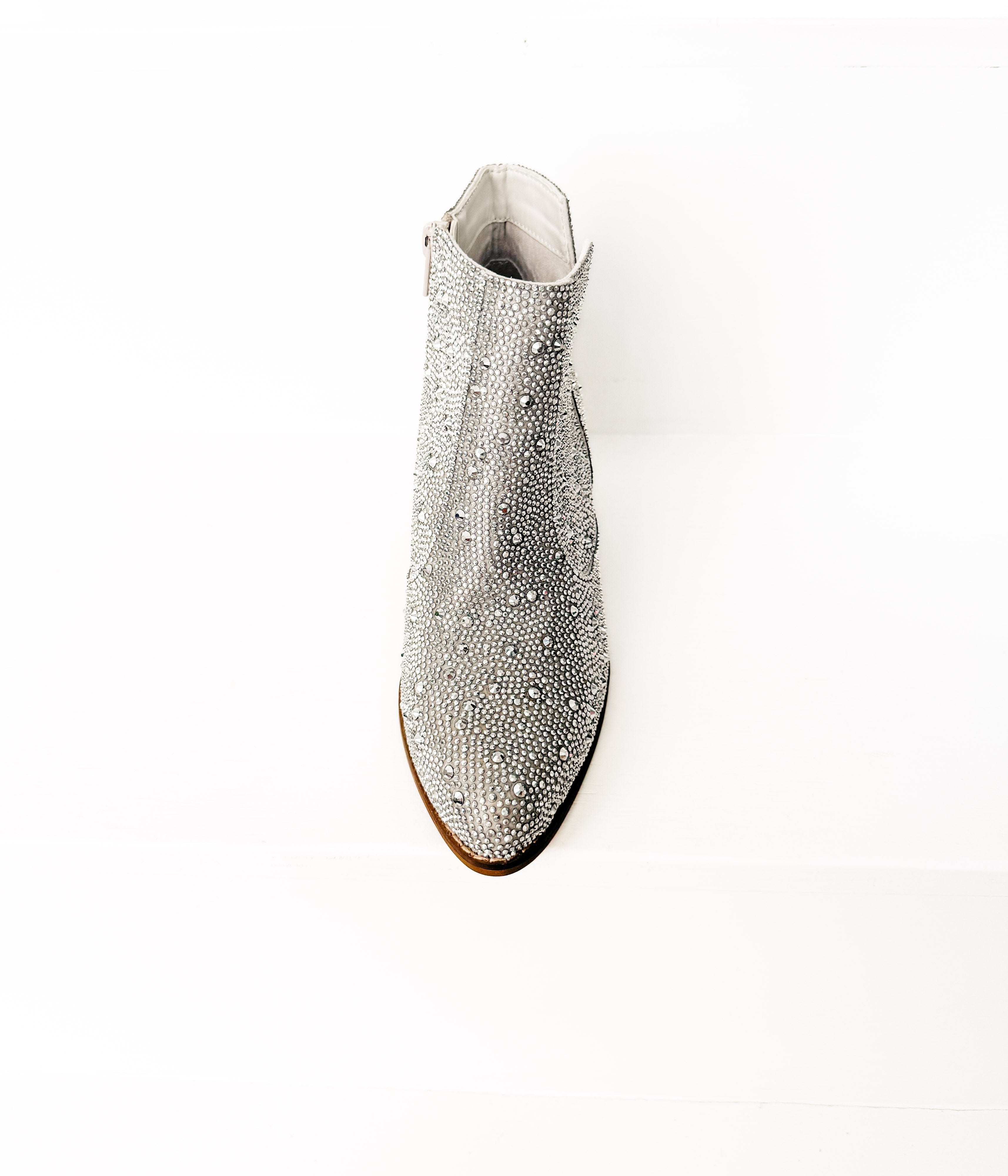 Shine Star Rhinestone Bootie in Silver-Shoes-Stay Foxy Boutique, Florissant, Missouri