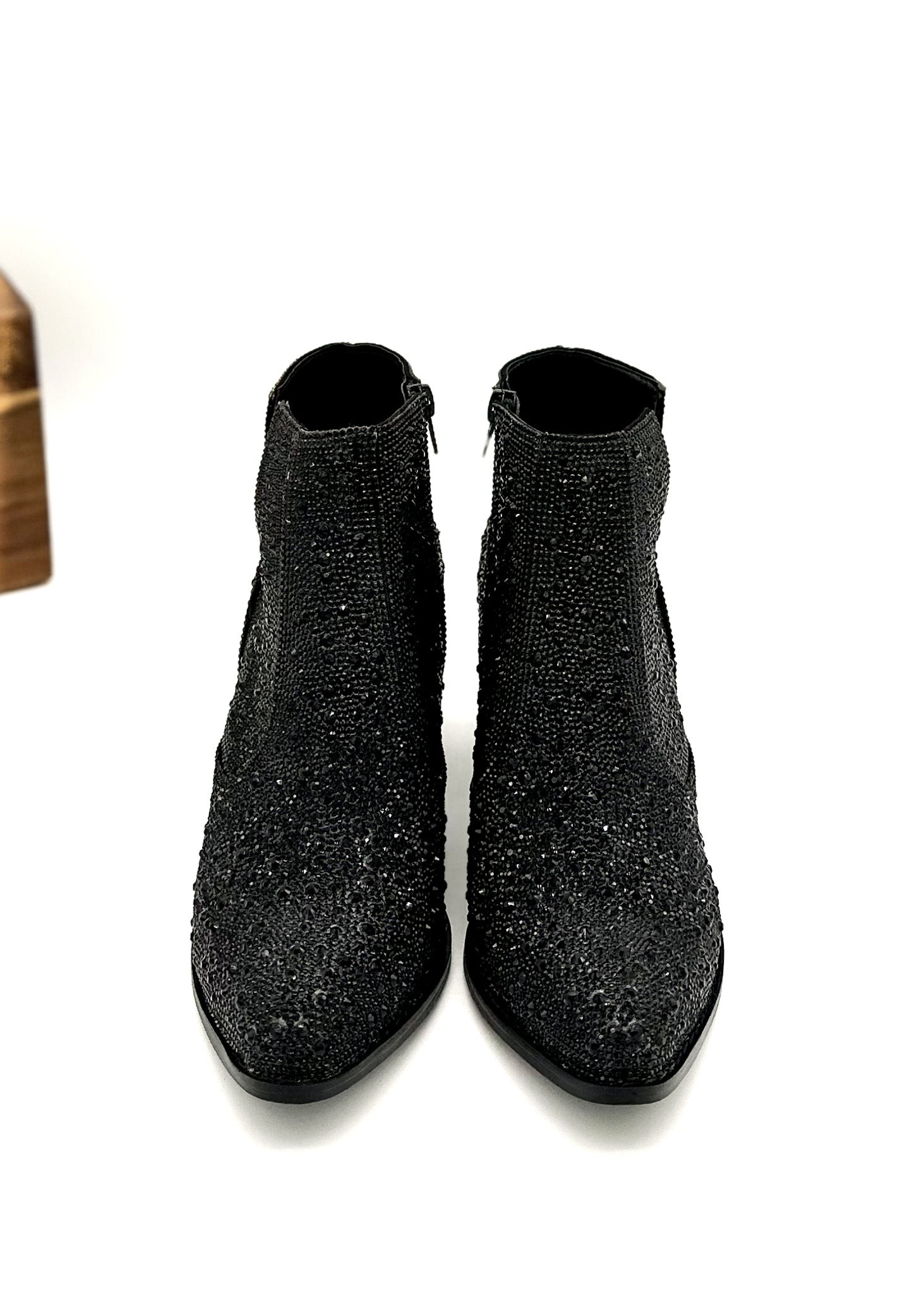 Shine Star Rhinestone Bootie in Black-Shoes-Stay Foxy Boutique, Florissant, Missouri