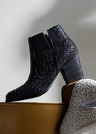 Shine Star Rhinestone Bootie in Black-Shoes-Stay Foxy Boutique, Florissant, Missouri