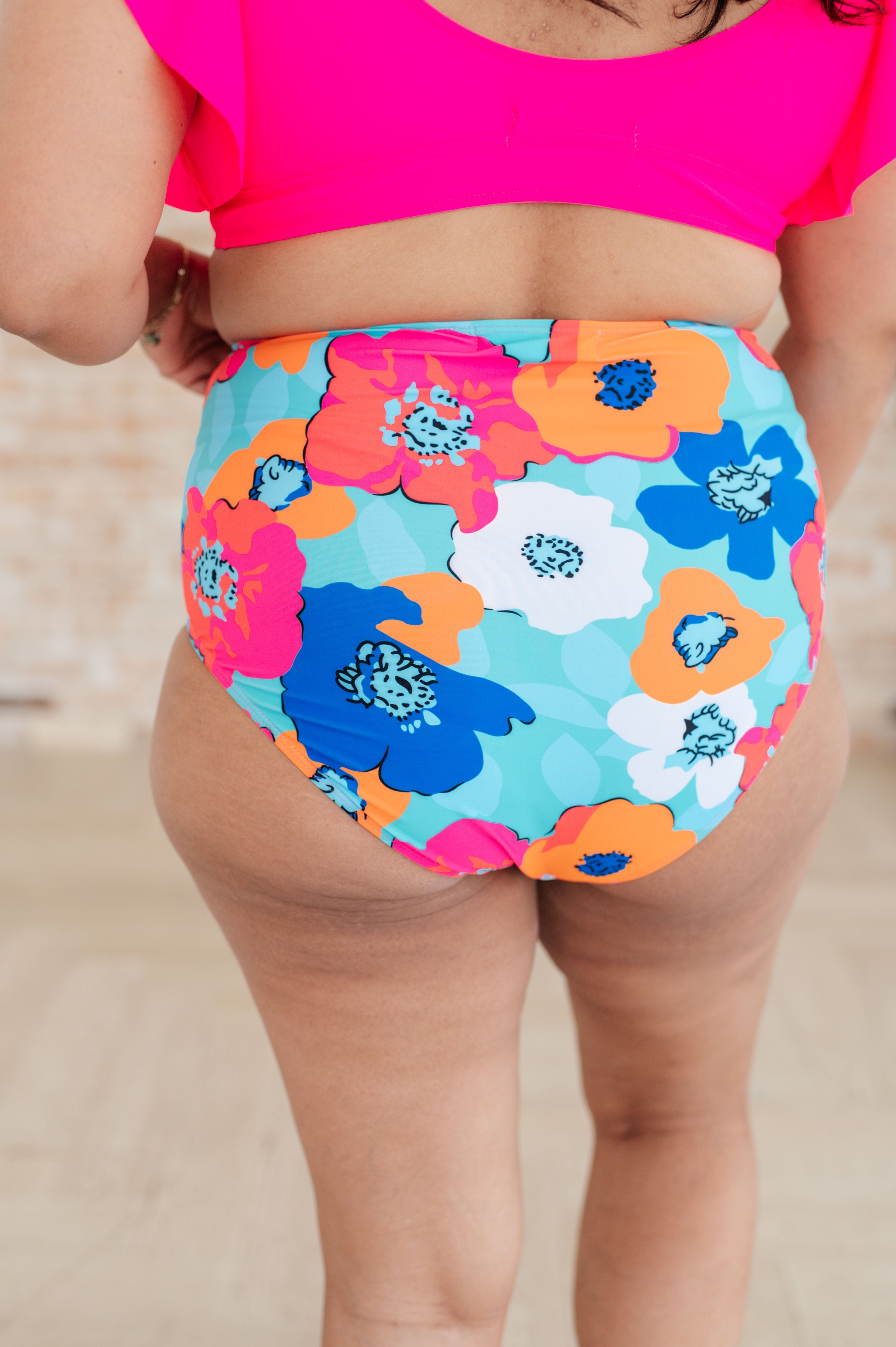 Panama Floral Print High Waisted Swim Bottoms-Swimwear-Stay Foxy Boutique, Florissant, Missouri