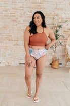 Tahiti Tropical Print Swim Bottoms-Swimwear-Stay Foxy Boutique, Florissant, Missouri