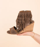 True Fringe Wedge in Taupe-140 Wedges-Stay Foxy Boutique, Florissant, Missouri