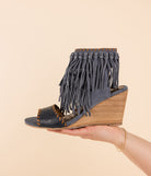 True Fringe Wedge in Denim-140 Wedges-Stay Foxy Boutique, Florissant, Missouri