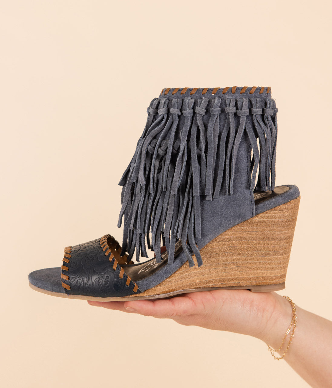 True Fringe Wedge in Denim-140 Wedges-Stay Foxy Boutique, Florissant, Missouri