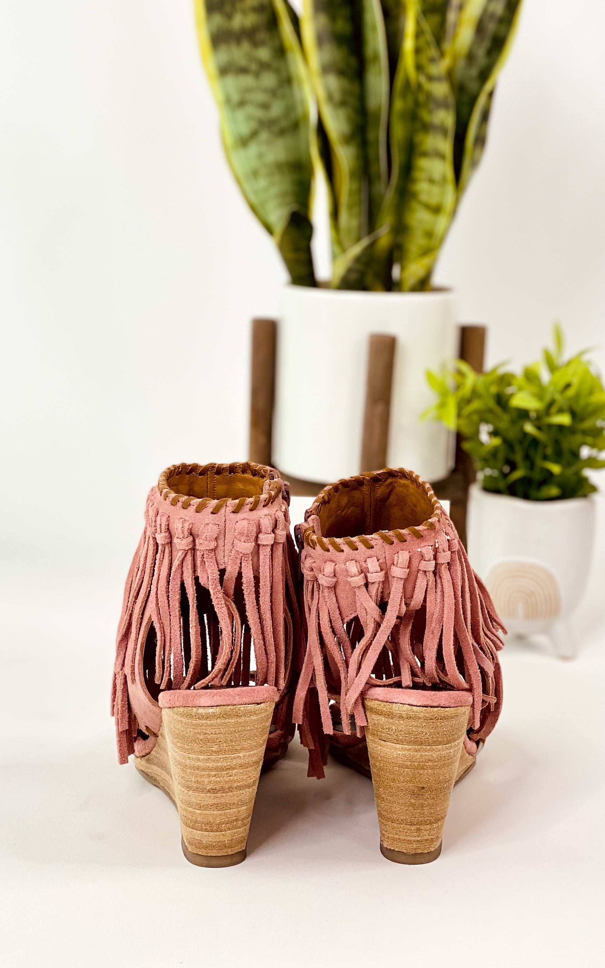 True Fringe Wedge in Blush-140 Wedges-Stay Foxy Boutique, Florissant, Missouri