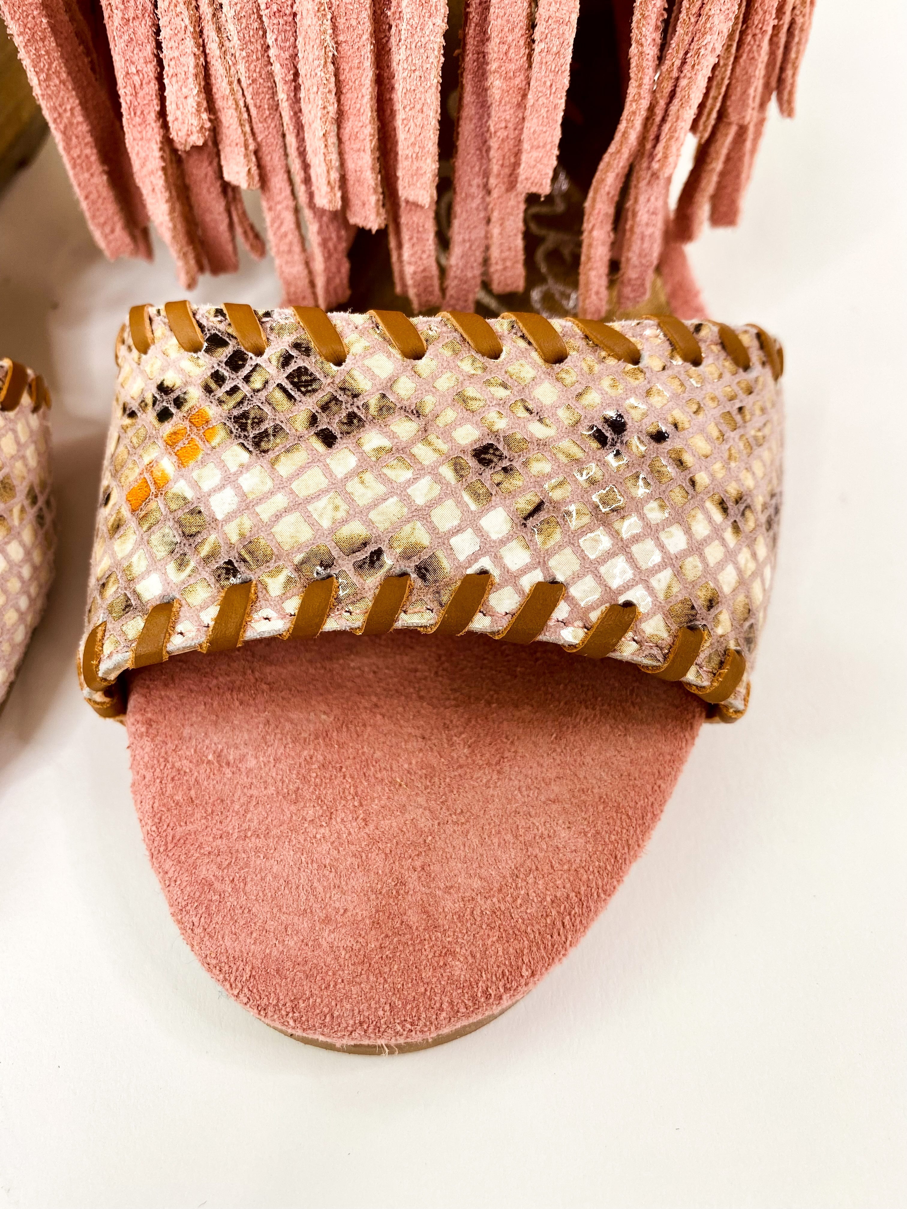 True Fringe Wedge in Blush-140 Wedges-Stay Foxy Boutique, Florissant, Missouri
