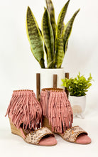 True Fringe Wedge in Blush-140 Wedges-Stay Foxy Boutique, Florissant, Missouri