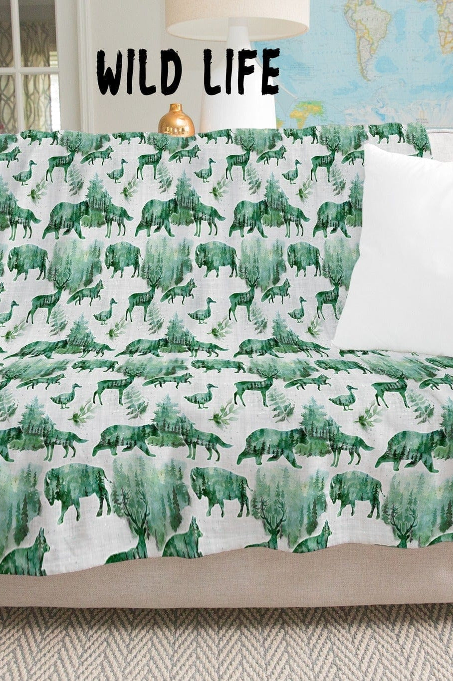 WILD LIFE- GIANT SHAREABLE THROW BLANKETS-Stay Foxy Boutique, Florissant, Missouri