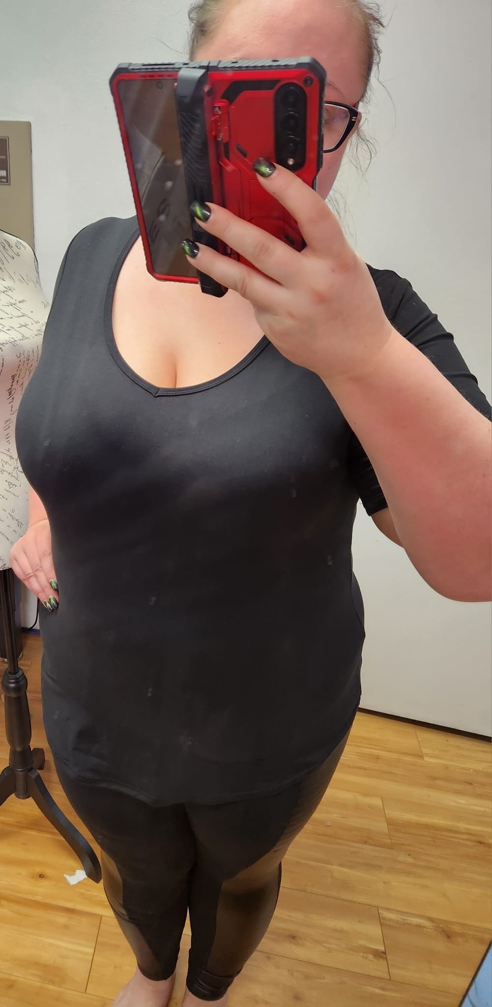 SOLID BLACK-V-NECK TUNIC-Shirt-Stay Foxy Boutique, Florissant, Missouri