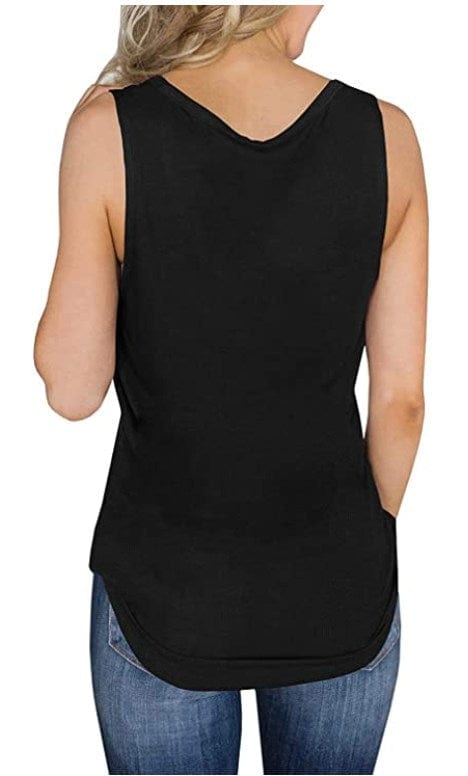 SOLID BLACK-V-NECK TANK-Stay Foxy Boutique, Florissant, Missouri