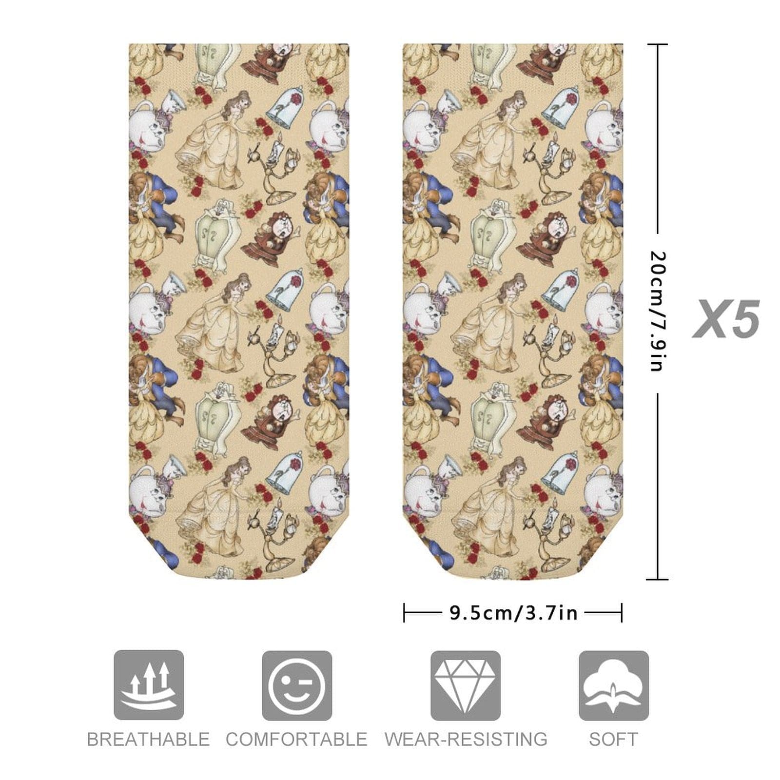 LUCKY PRINCESS - CUSTOM PRINTED SOCKS ROUND 2-Socks-Stay Foxy Boutique, Florissant, Missouri