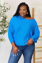 Zenana Full Size Round Neck Batwing Sleeve Blouse-Stay Foxy Boutique, Florissant, Missouri