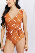 Marina West Swim Full Size Float On Ruffle Faux Wrap One-Piece in Terracotta-Stay Foxy Boutique, Florissant, Missouri