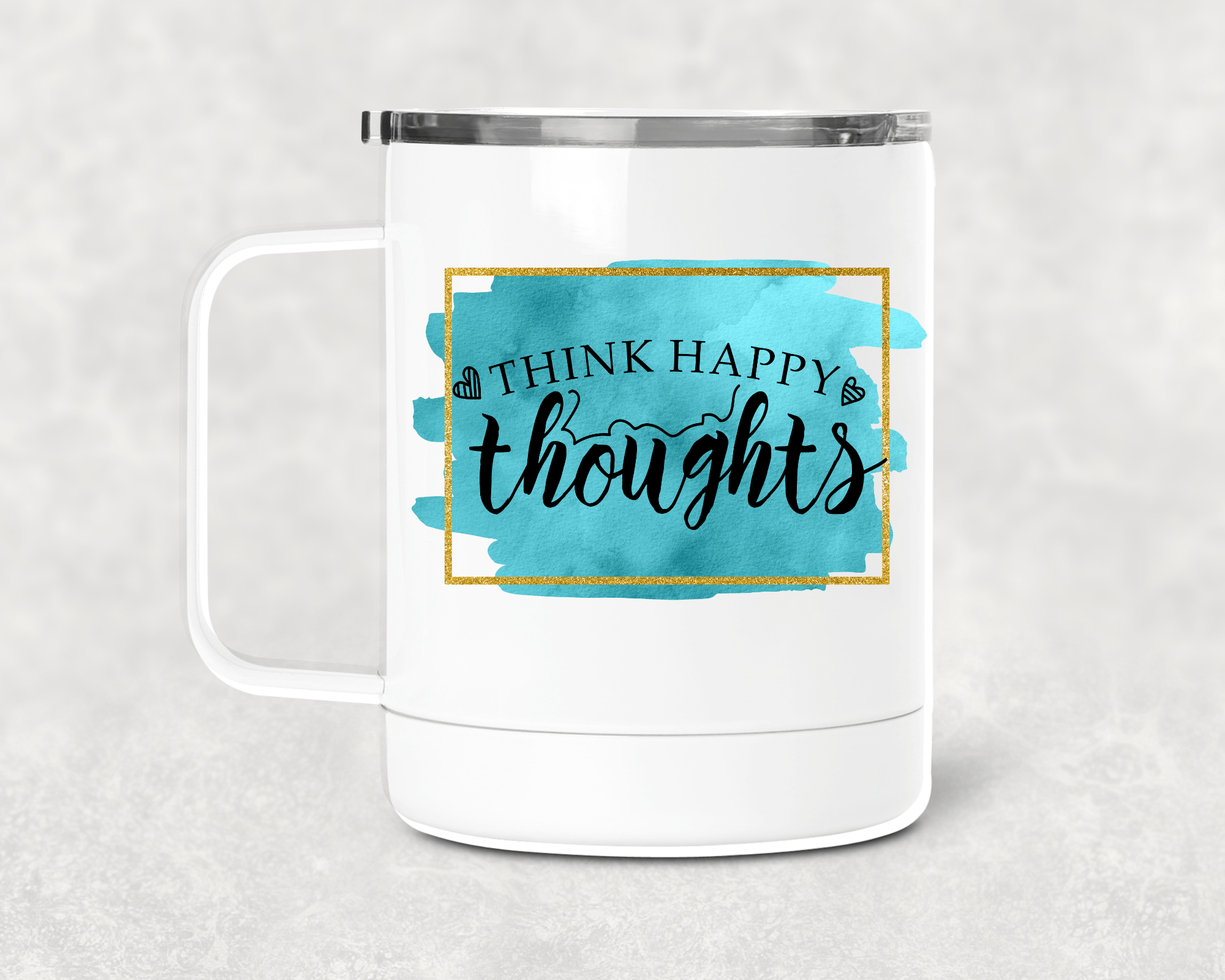 Happy Thoughts Mug /Wine Cup-Stay Foxy Boutique, Florissant, Missouri