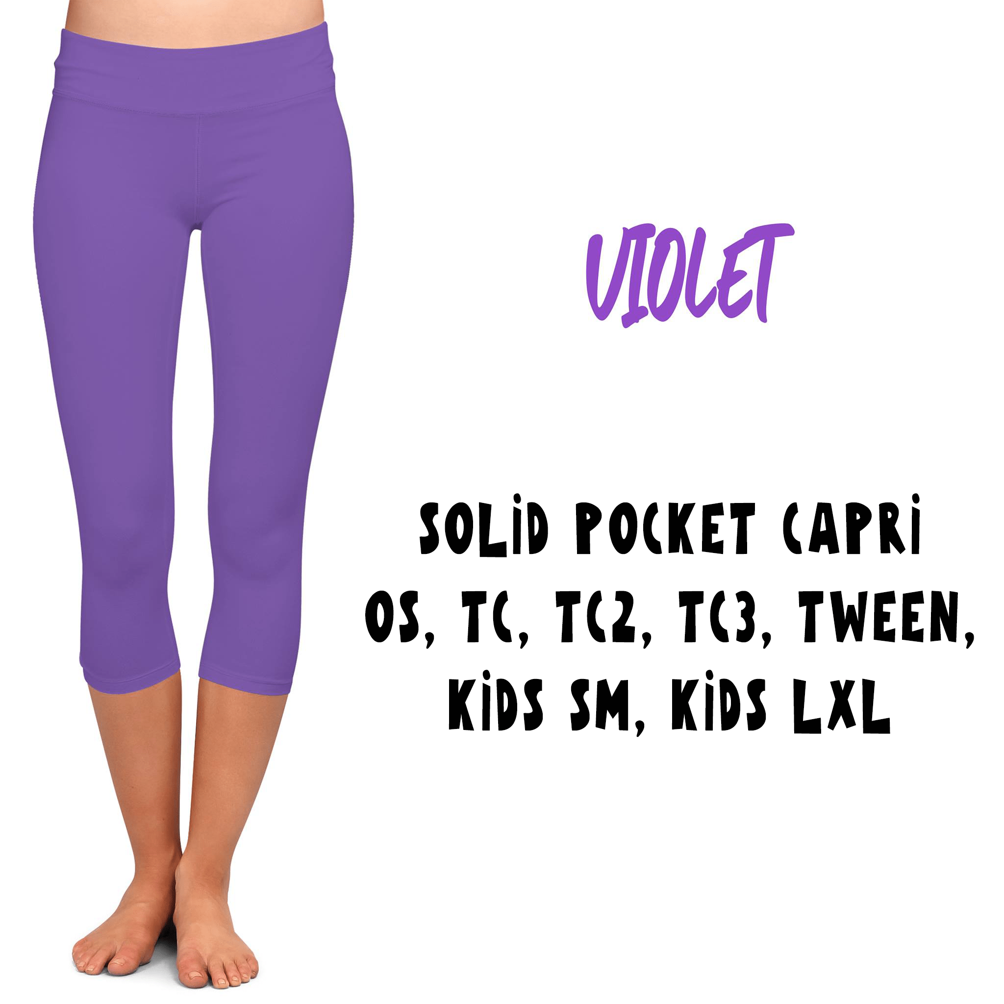 SPC RUN-VIOLET- POCKET CAPRI- 2 OPTIONS-Stay Foxy Boutique, Florissant, Missouri
