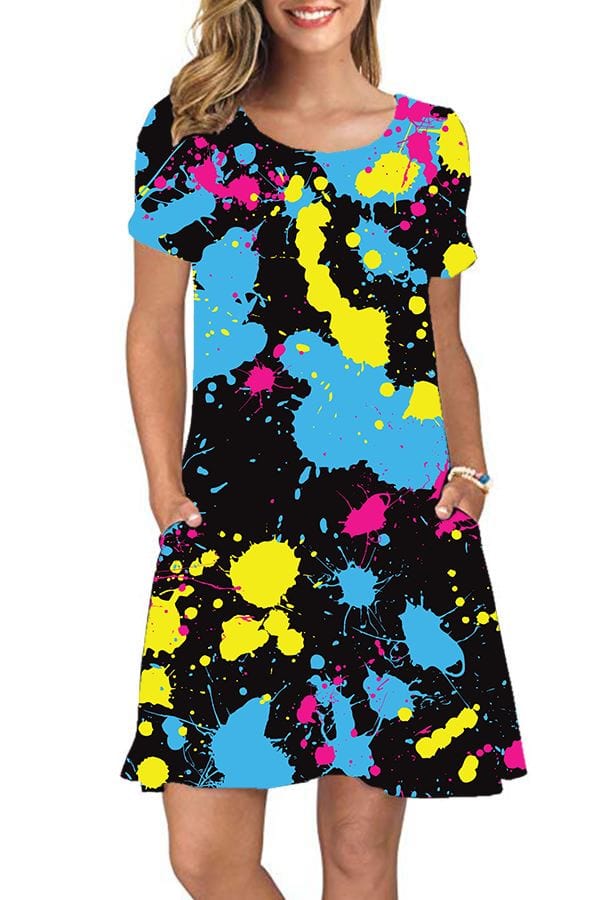 PAINT SPLATTER POCKET DRESS-Stay Foxy Boutique, Florissant, Missouri