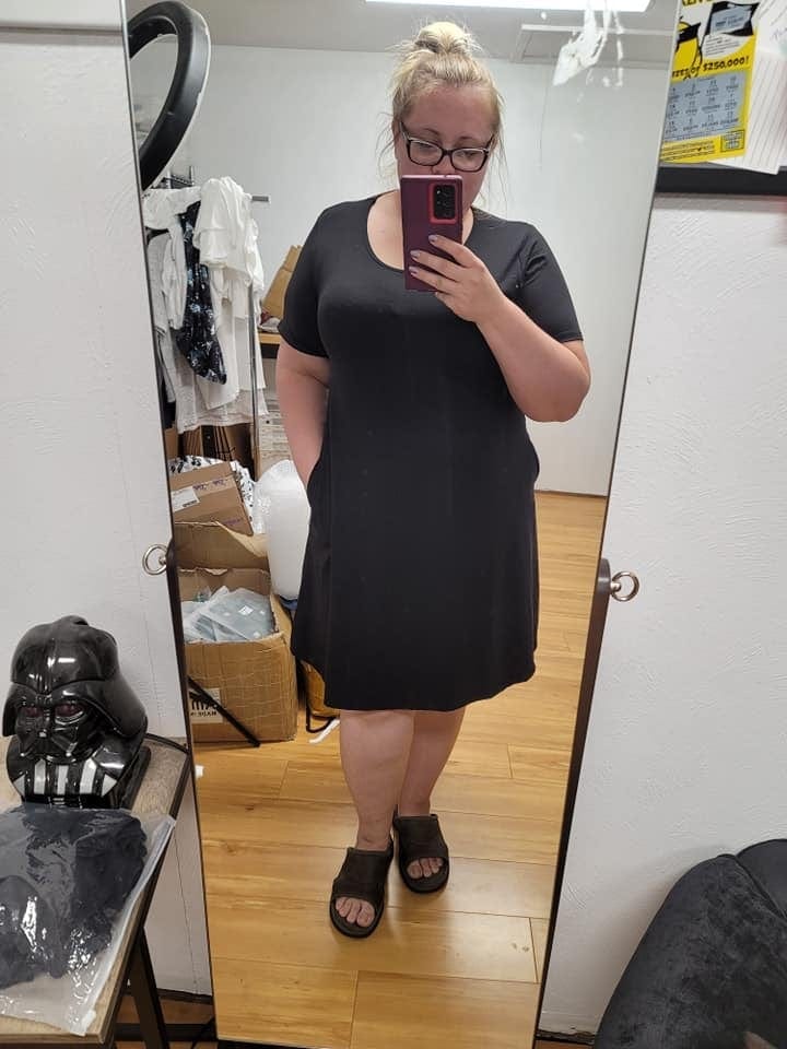 SOLID NAVY POCKET DRESS-Stay Foxy Boutique, Florissant, Missouri