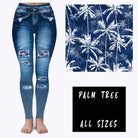 LEGGING JEAN RUN-PALM TREE (ACTIVE BACK POCKETS)-Stay Foxy Boutique, Florissant, Missouri