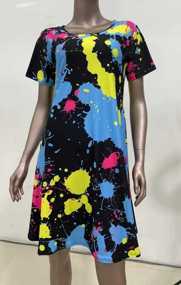 PAINT SPLATTER POCKET DRESS-Stay Foxy Boutique, Florissant, Missouri