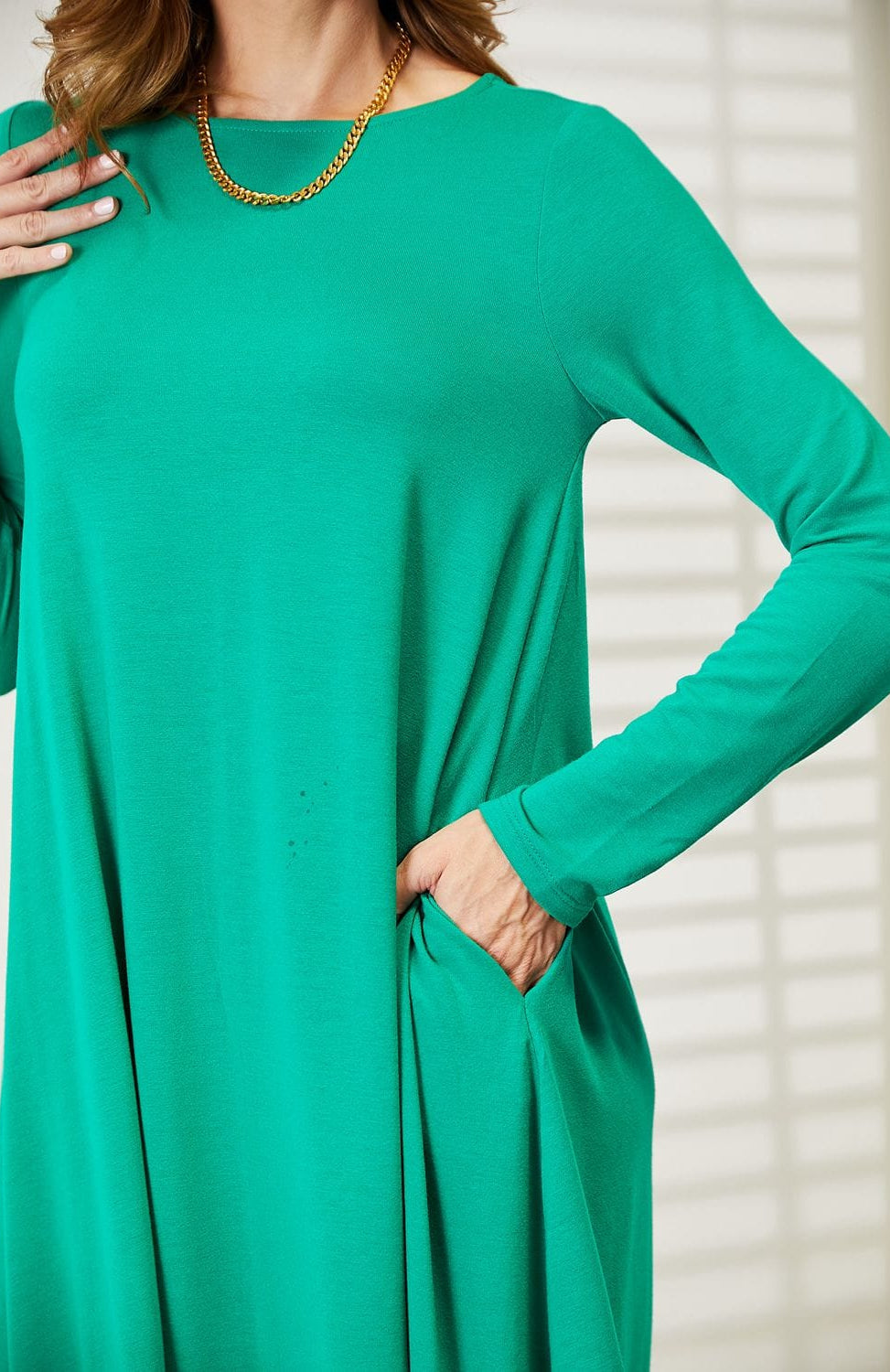 Zenana Full Size Long Sleeve Flare Dress with Pockets-Stay Foxy Boutique, Florissant, Missouri