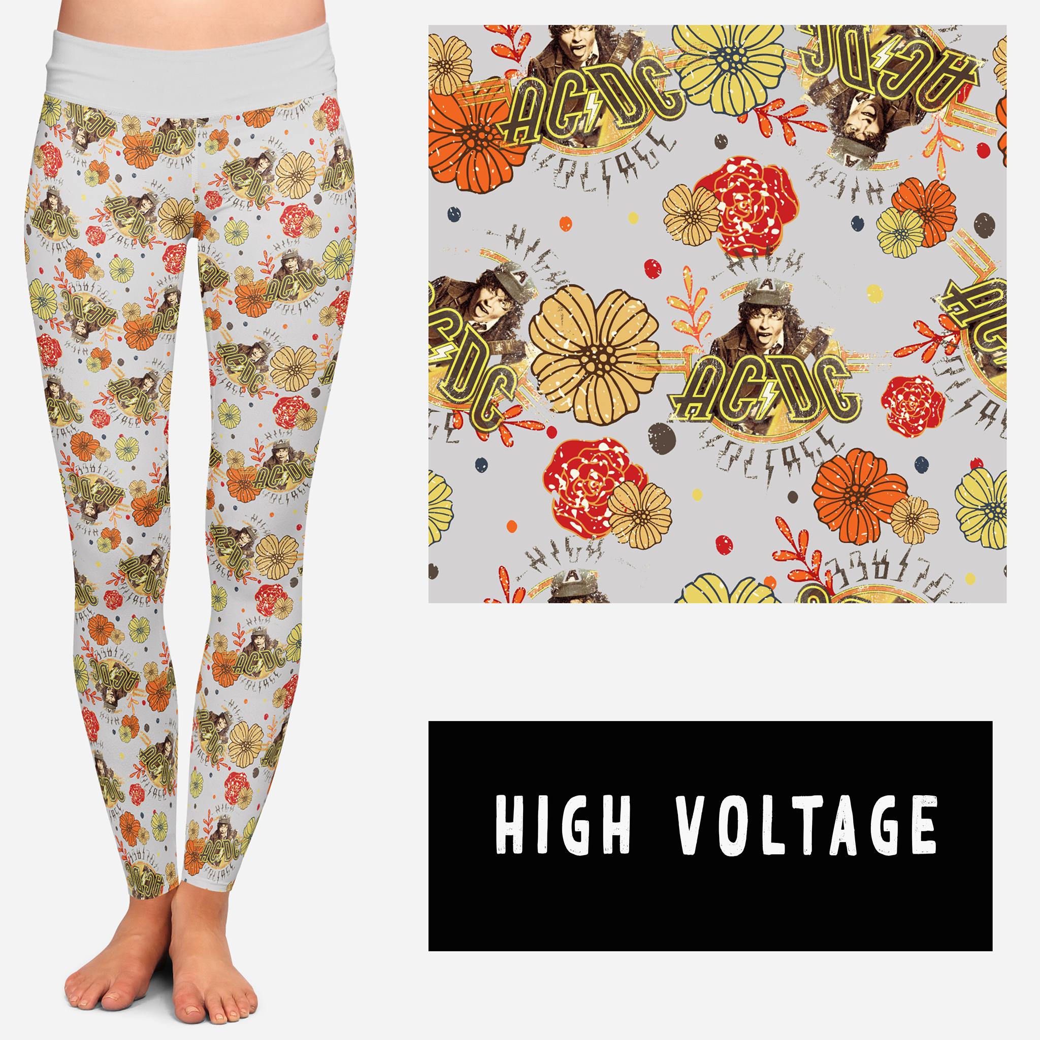 BAND RUN 2- HIGH VOLTAGE LEGGINGS/CAPRI/JOGGERS-Stay Foxy Boutique, Florissant, Missouri