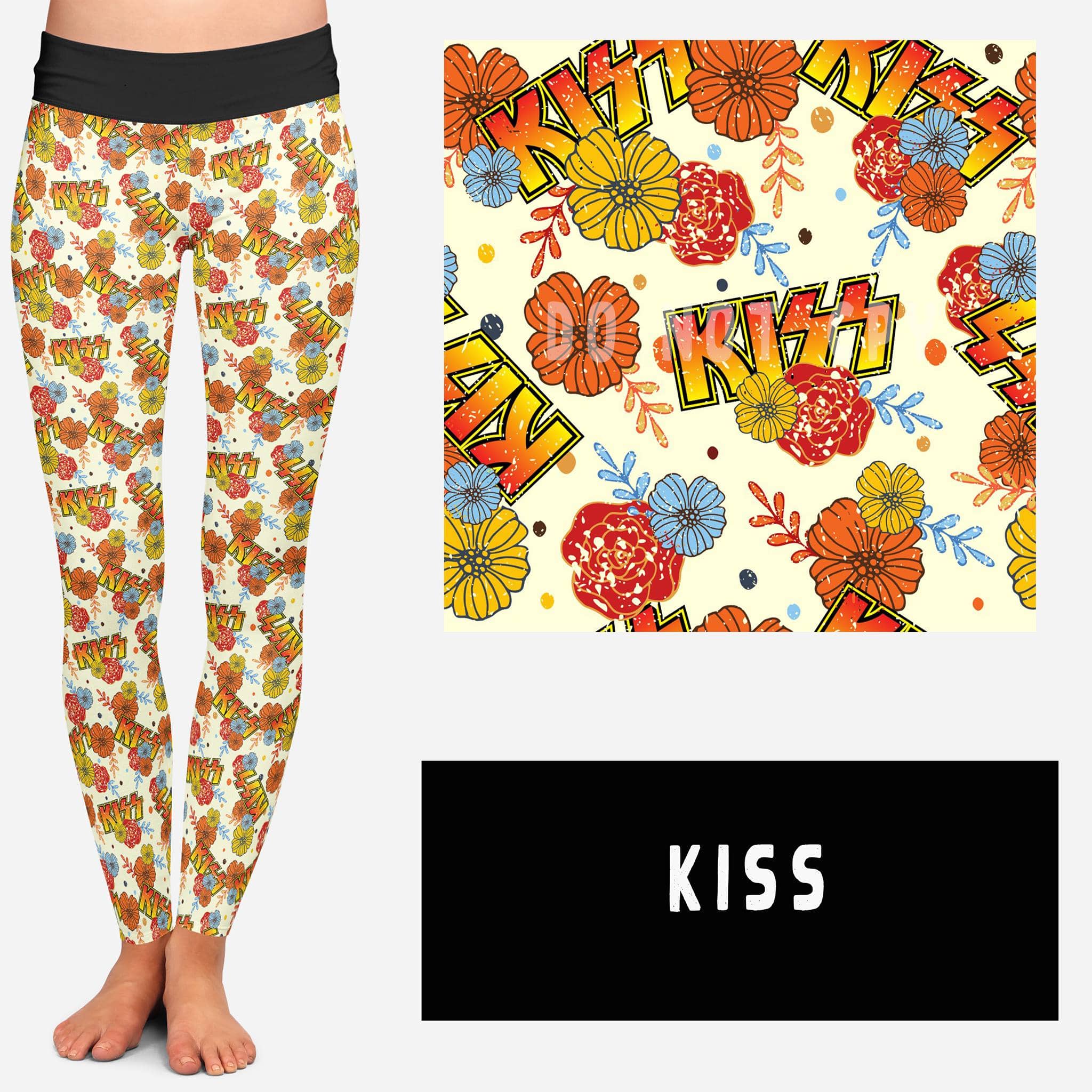 BAND RUN 2- KISS LEGGINGS/CAPRI/JOGGERS-Stay Foxy Boutique, Florissant, Missouri