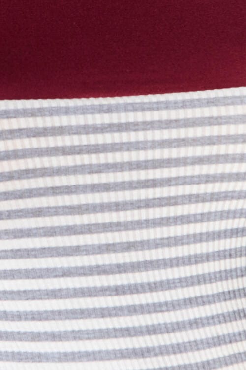 e.Luna Full Size Striped Contrast Long Sleeve Blouse-Stay Foxy Boutique, Florissant, Missouri