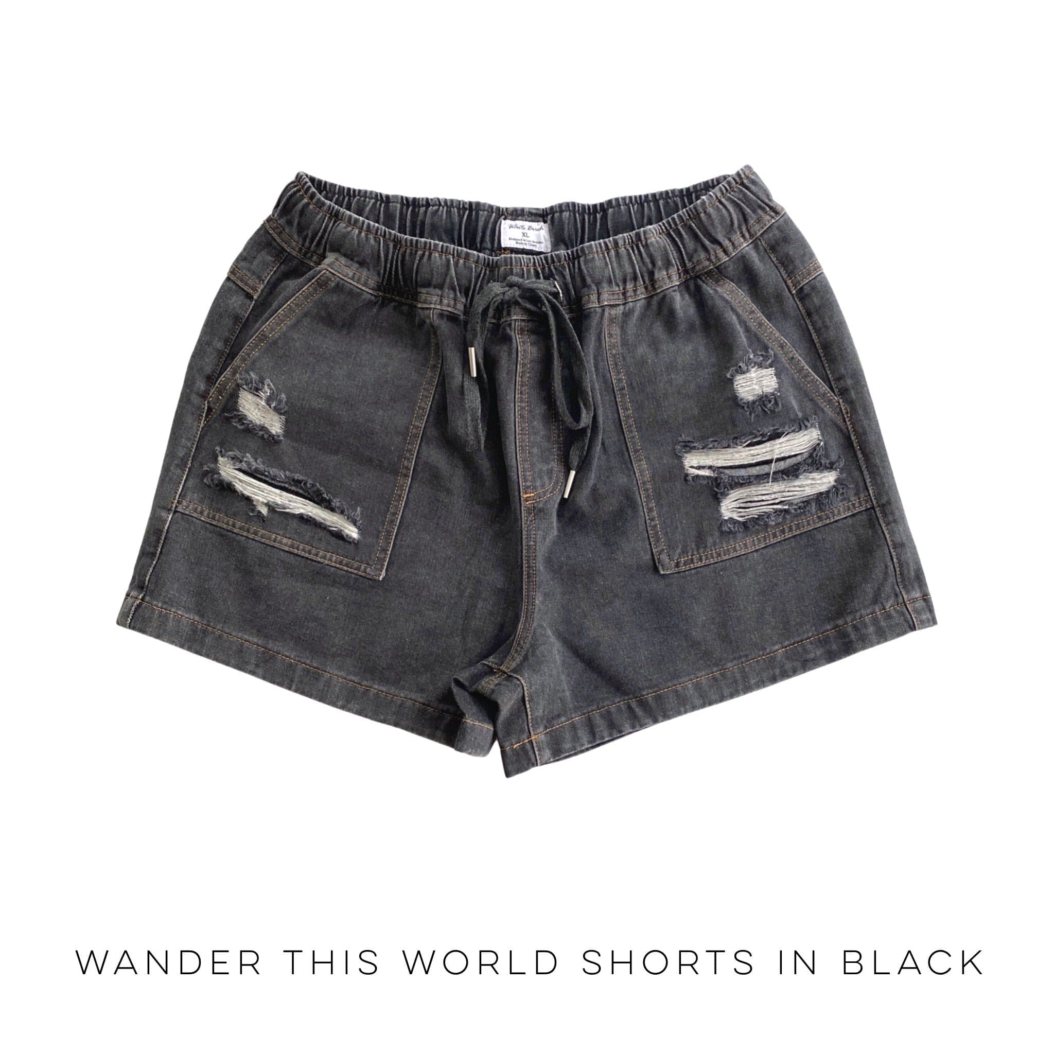 Wander This World Shorts in Black-White Birch-Stay Foxy Boutique, Florissant, Missouri