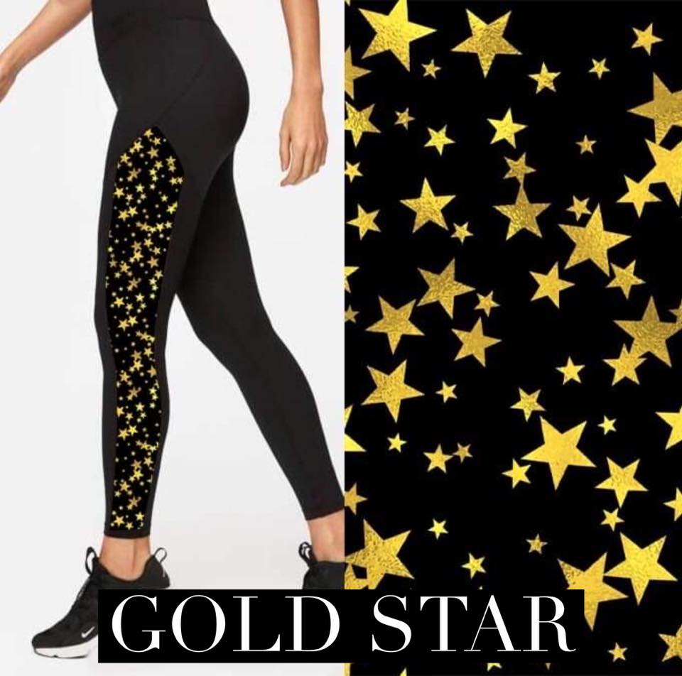 Gold Star Leggings NO POCKET-Stay Foxy Boutique, Florissant, Missouri