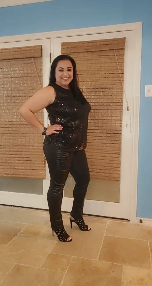 RIBBED FAUX LEATHER ZIPPER LEGGING-Stay Foxy Boutique, Florissant, Missouri