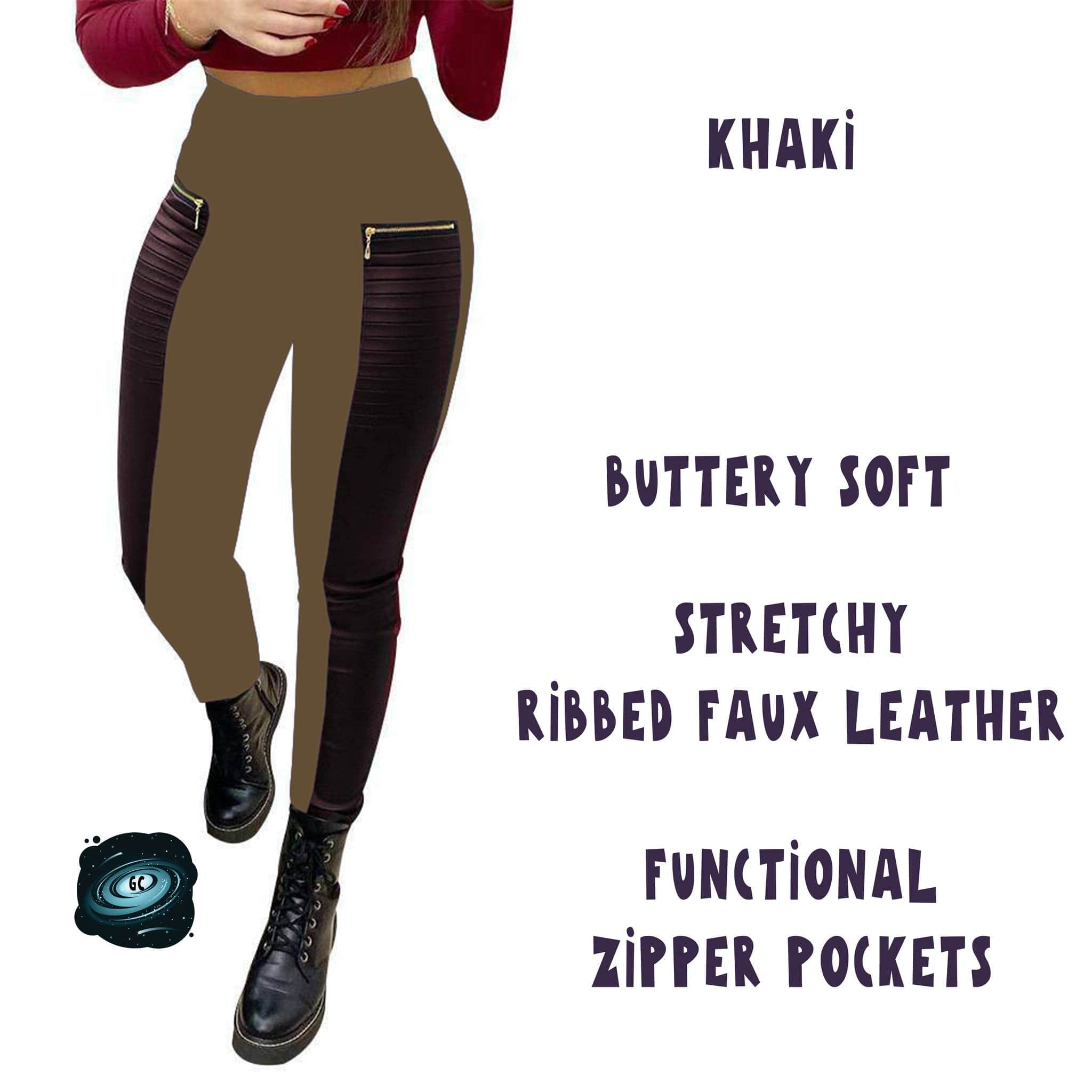 RIBBED FAUX LEATHER ZIPPER LEGGING-Stay Foxy Boutique, Florissant, Missouri