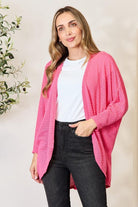 Heimish Full Size Open Front Long Sleeve Cardigan-Stay Foxy Boutique, Florissant, Missouri