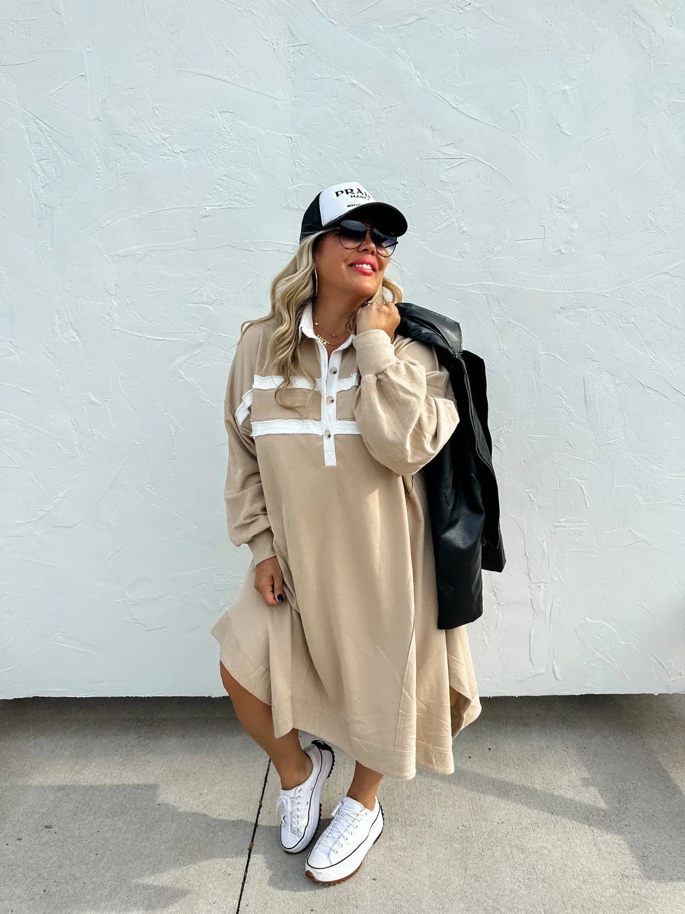 PREORDER: Varsity Jersey Dress in Two Colors-Womens-Stay Foxy Boutique, Florissant, Missouri