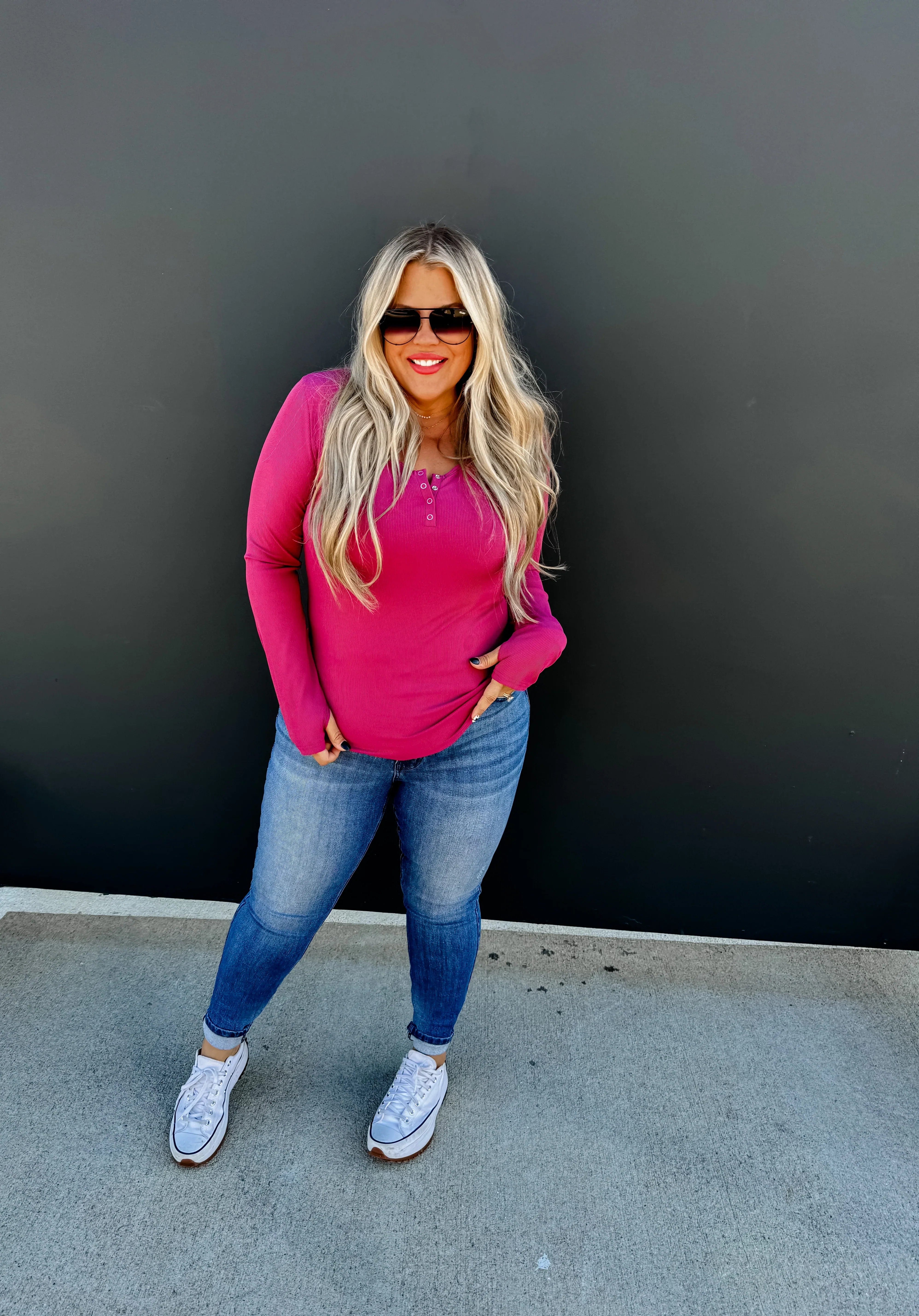 PREORDER: Brooklyn Snap Henley in Five Colors-Womens-Stay Foxy Boutique, Florissant, Missouri