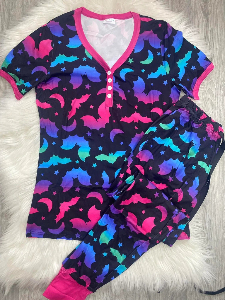 PREORDER: Halloween Short Sleeve Pajama Set In Three Colors-Womens-Stay Foxy Boutique, Florissant, Missouri