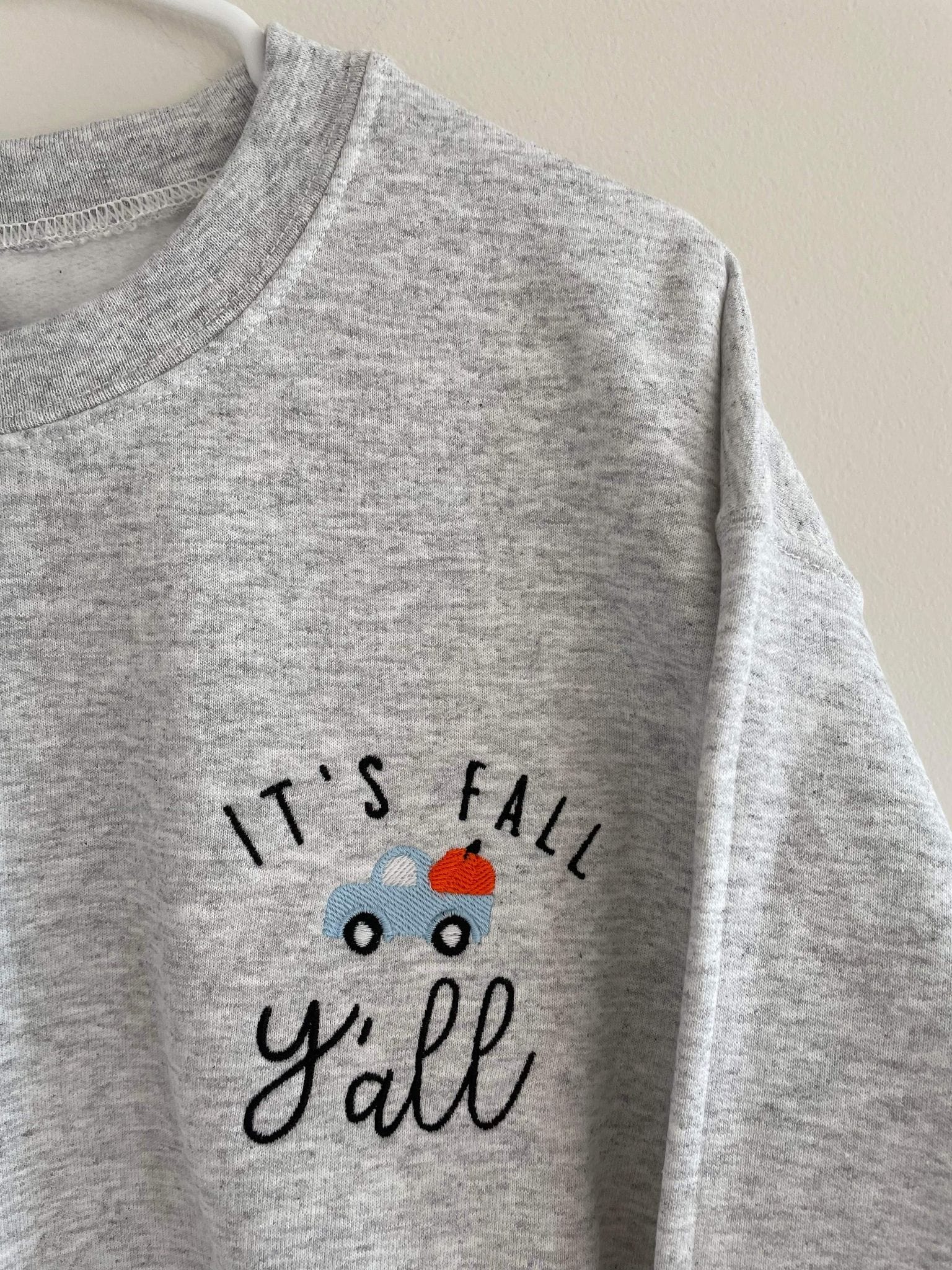 It's Fall Y'all Embroidered Sweatshirt in Two Colors-Womens-Stay Foxy Boutique, Florissant, Missouri