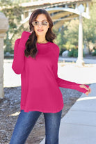 Basic Bae Full Size Round Neck Long Sleeve T-Shirt-Stay Foxy Boutique, Florissant, Missouri