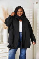 HEYSON Full Size Open Front Cardigan with Scarf Design-Stay Foxy Boutique, Florissant, Missouri