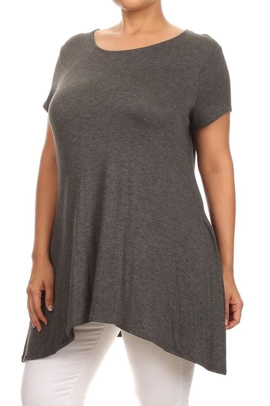 Remember Me Tunic Tee-Charcoal Solid-Moa Collection-Stay Foxy Boutique, Florissant, Missouri