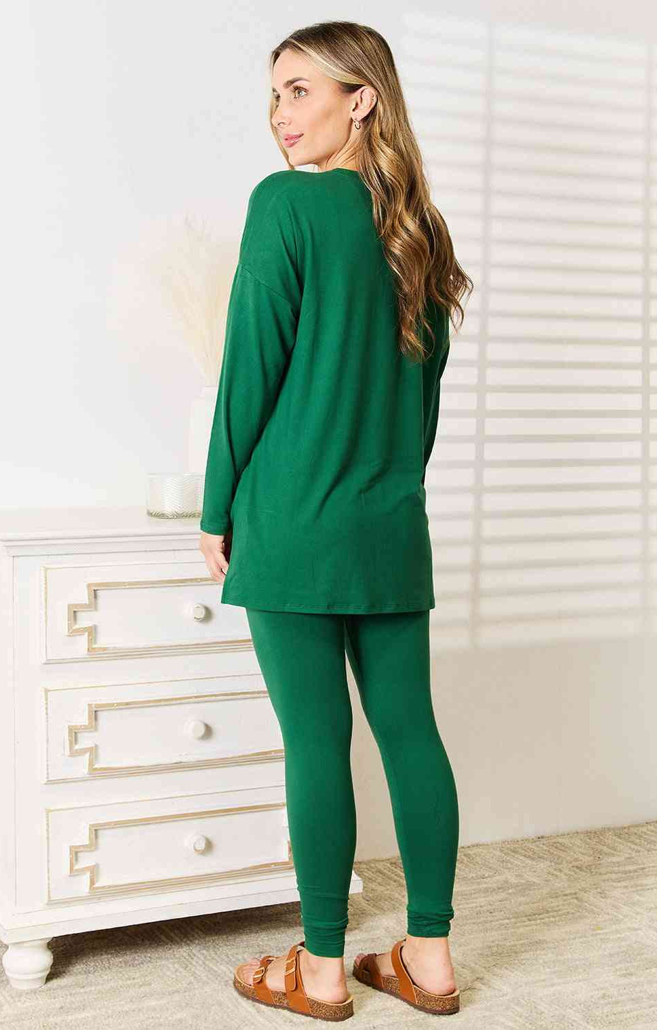 Zenana Lazy Days Full Size Long Sleeve Top and Leggings Set-Stay Foxy Boutique, Florissant, Missouri