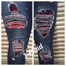 DISTRESSED STRETCH PATCH DENIM-Stay Foxy Boutique, Florissant, Missouri