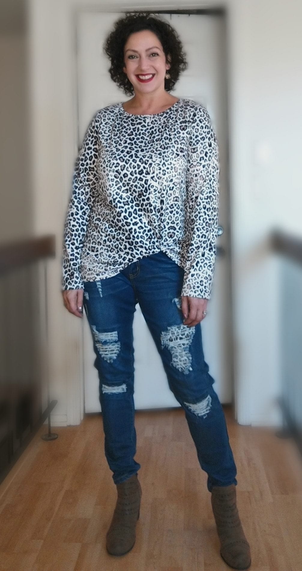 DISTRESSED STRETCH PATCH DENIM-Stay Foxy Boutique, Florissant, Missouri