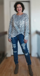 DISTRESSED STRETCH PATCH DENIM-Stay Foxy Boutique, Florissant, Missouri