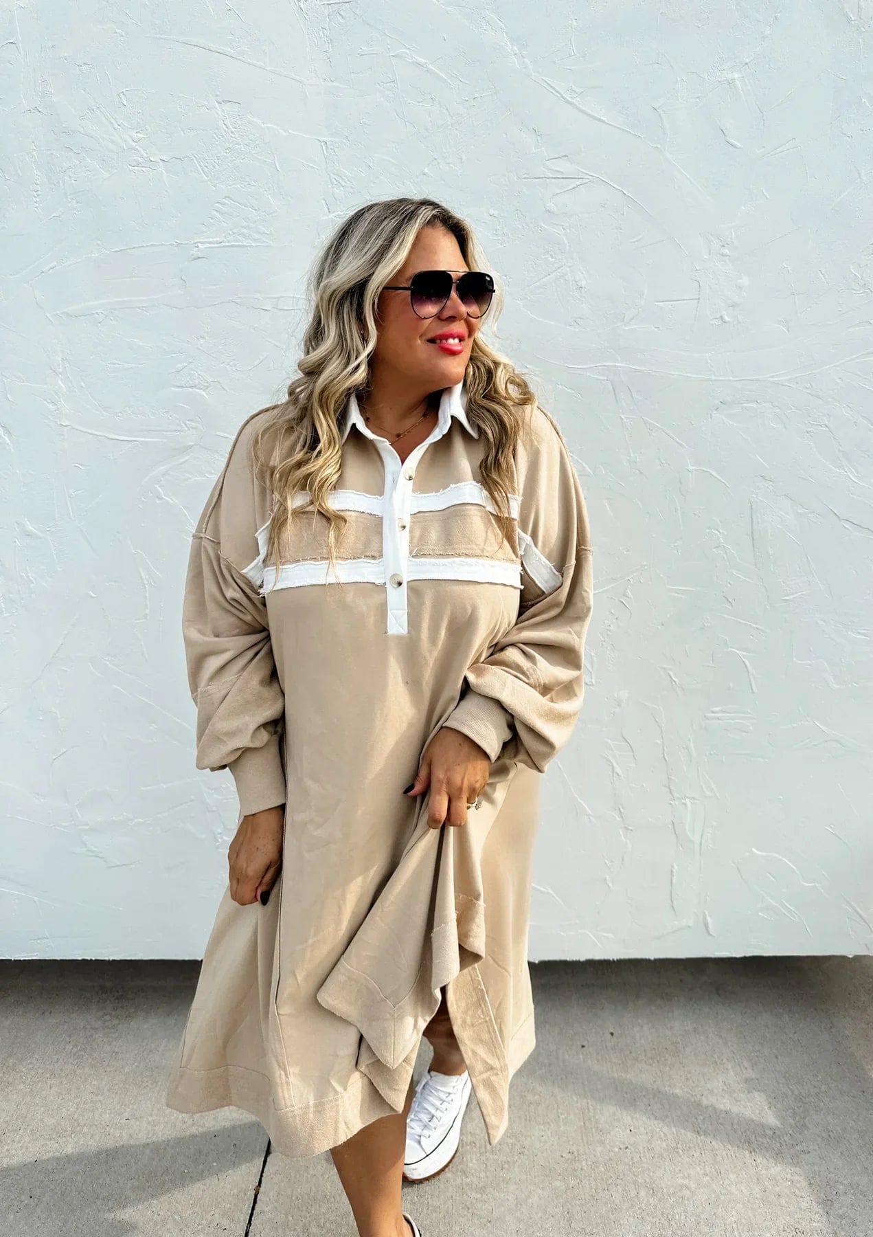 PREORDER: Varsity Jersey Dress in Two Colors-Womens-Stay Foxy Boutique, Florissant, Missouri