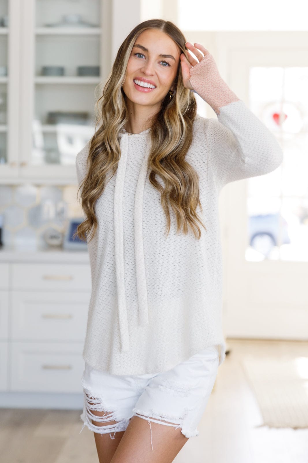 A Tad Chilly Waffle Knit Hoodie-Layers-Stay Foxy Boutique, Florissant, Missouri