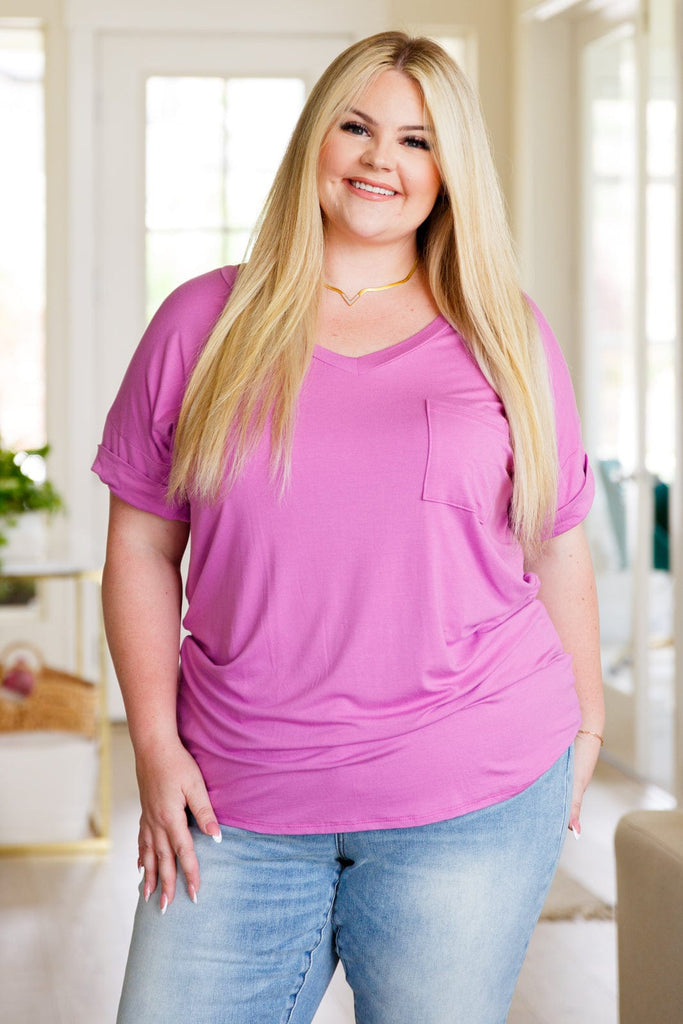Absolute Favorite V-Neck Top in Orchid-Womens-Stay Foxy Boutique, Florissant, Missouri